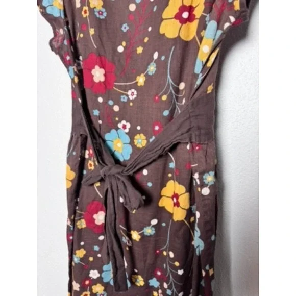 Johnnie Martin Dress Women's L Brown Floral Botanical Weekend Bohemian Feminine - Picture 2 of 12